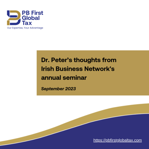 Dr. Peter’s thoughts from Irish Business Network’s annual seminar
